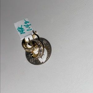 14 karat gold small hoop earrings CZ’s